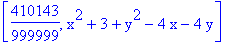 [410143/999999, x^2+3+y^2-4*x-4*y]